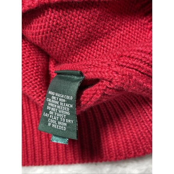 LRL Lauren Ralph Women Red Military Gold Buttons Sweater M Classic Lux - Picture 4 of 13